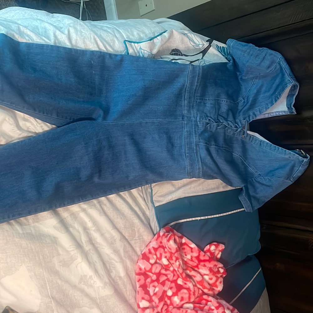 Blue denim jumpsuit